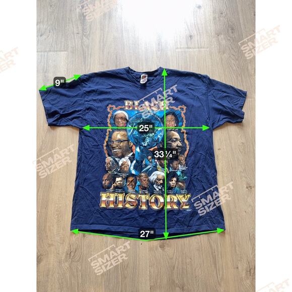 Vintage Y2K Black History 365 T-Shirt Double Sided Rap Hip Hop Tee Sz 3XL - Picture 7 of 10